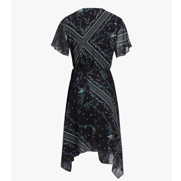 ALLSAINTS Kaiya Assam Print Asymmetrical Wrap Dress - Picture 1 of 12
